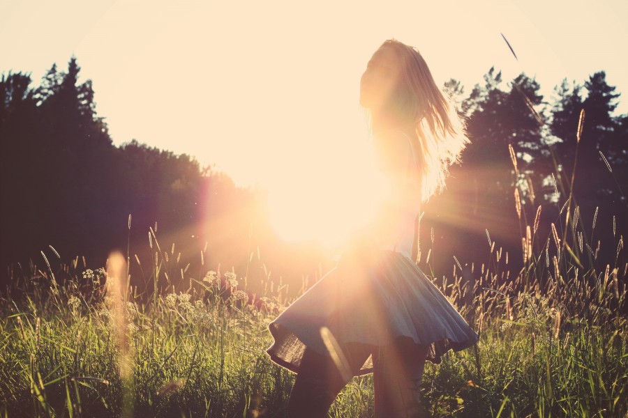 one person, people, woman, blond, blond, sunset, young, teen, landscape, sunset, sunset, gold, beauty, nature, relaxation, serenity, hair, tranquility, travel, travel, vacation, field,