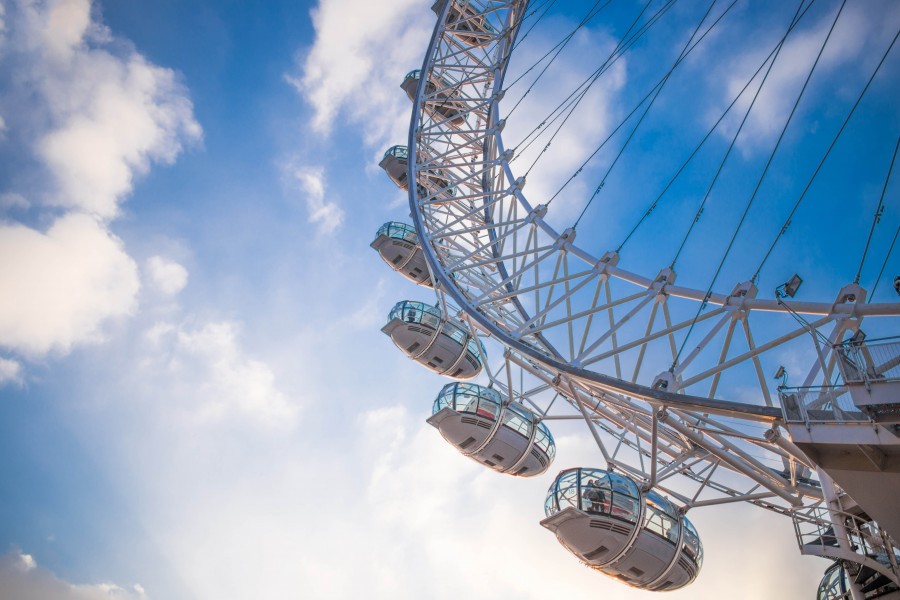wheel, amusement park, round, park outside
