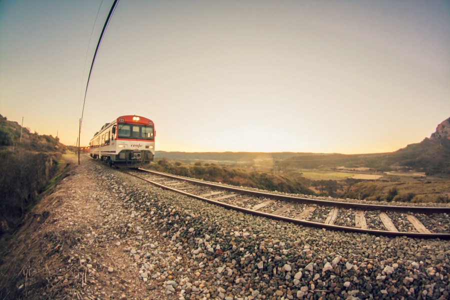 train, transportation, sunset, via, roads, travel, movement, machinery, locomotive, 