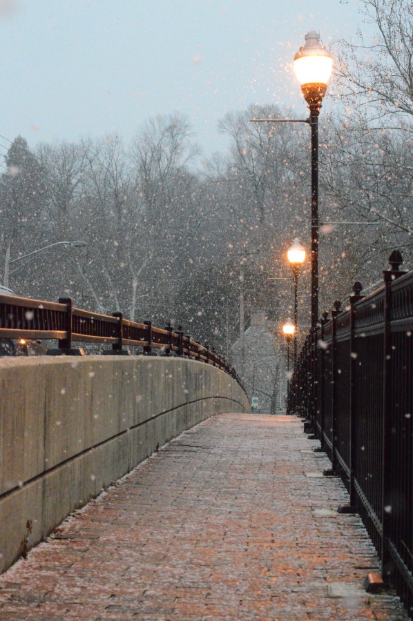 landscape, day, winter, nobody, bridge, street, park, square, lantern, snow, snowing, snow, cold, light, lights, 