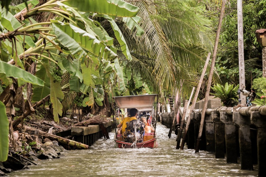 Japan, canal, boat, boat, people, day, asia, asian, oriental, engine, outboard, nature,