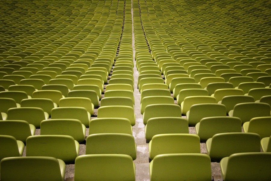 green, cushions, chair, empty, nobody, stadium, concept,