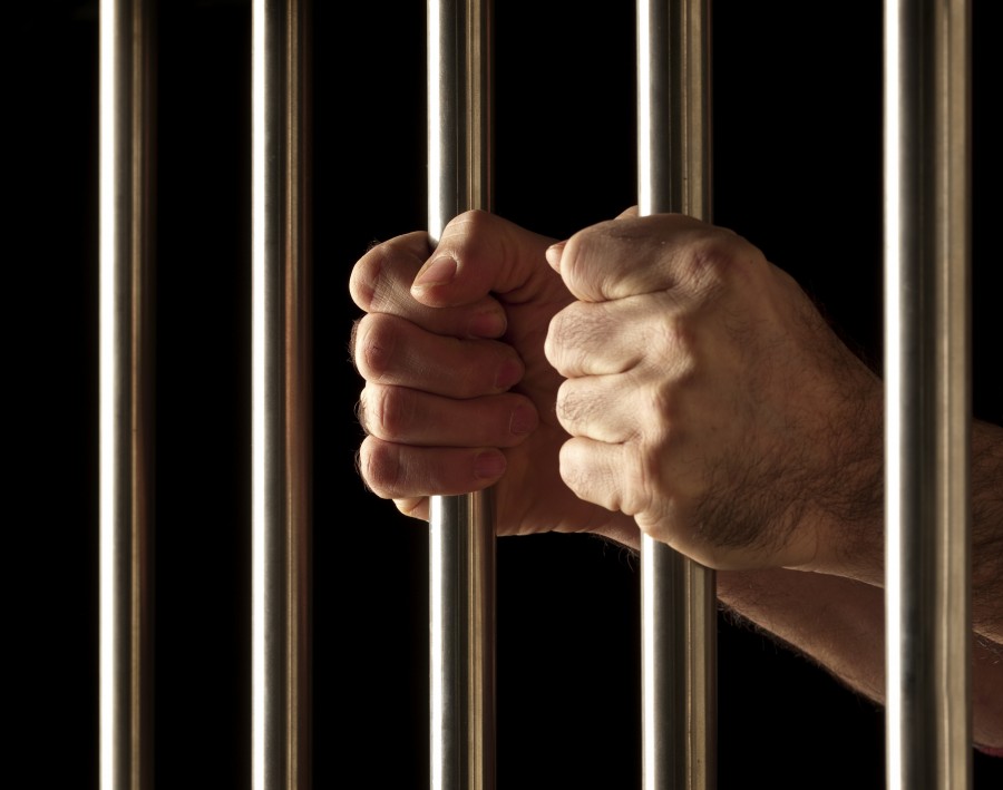 jail, behind bars, prisoner, man, hand, freedom, prison, law, justice, lawyer, judicial, penal, concept, privation,