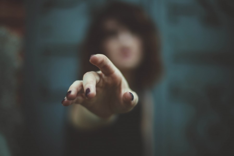 splitshire, one person, people, woman, point out, pointing, hand, finger, indicate, indicating, young, achieve, desire, blur, concept,