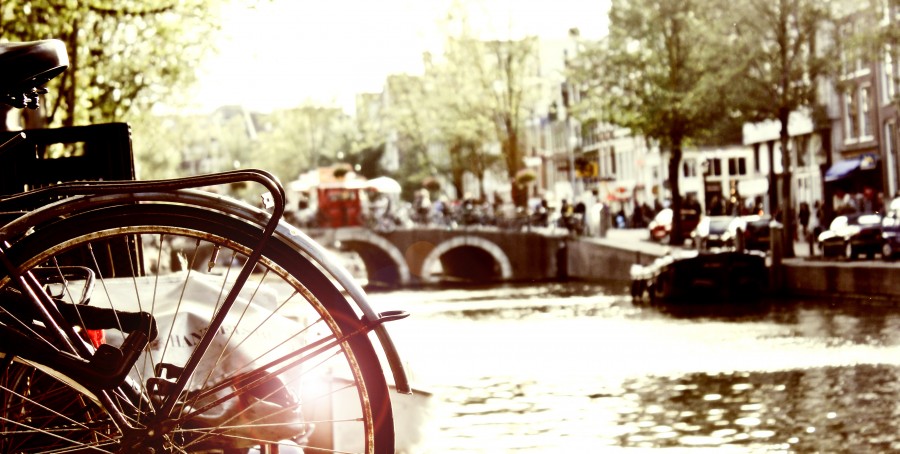 amsterdam, bridge, europe, holland, city, urban, landscape, canal, bicycle, bicycles,