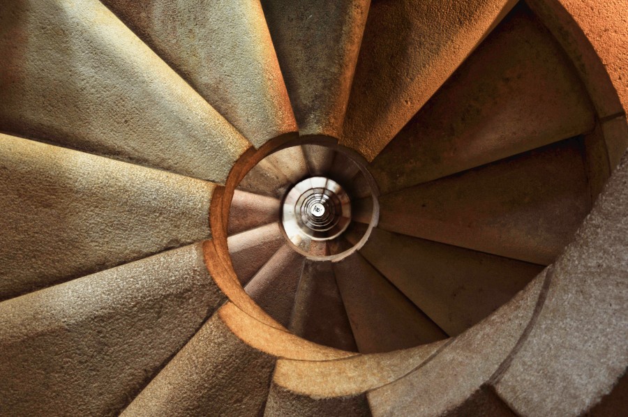 Sagrada Familia, abstracto, arquitectura, fondo, talla, subida, fibonacci, espiral, escalera de caracol, escaleras, piedra,