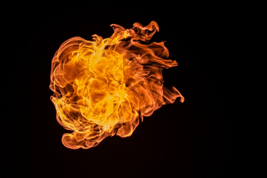 fire, fireball, black background, hot, concept, nobody,
