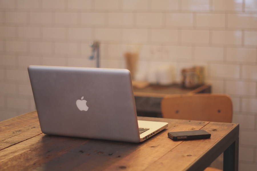 desk, interior, table, cell, phone, computer, laptop, mac, technology, wood, iphone,