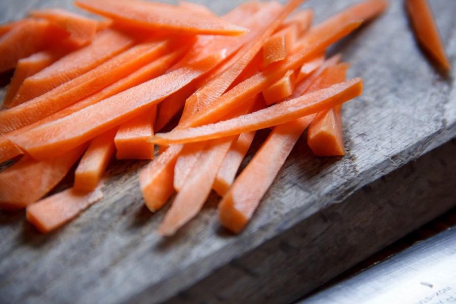 food, carrot, cut, salad, vegetable, piece, slice