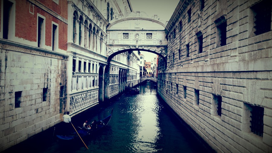 Italy, Canal, Gondola, Gondolin, Venice, Vintage