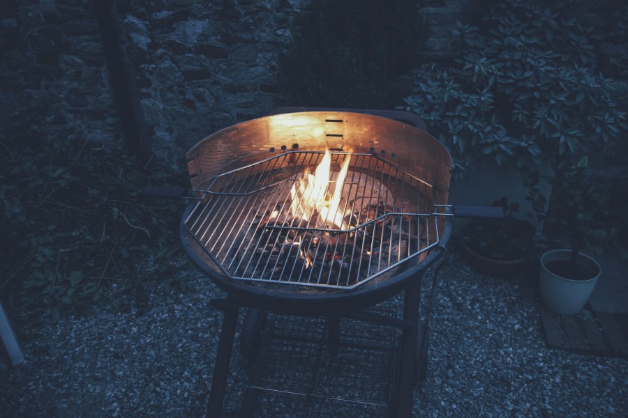 bbq, grill, barbecue, fire, cooking, outdoor, night, flame, kitchen,