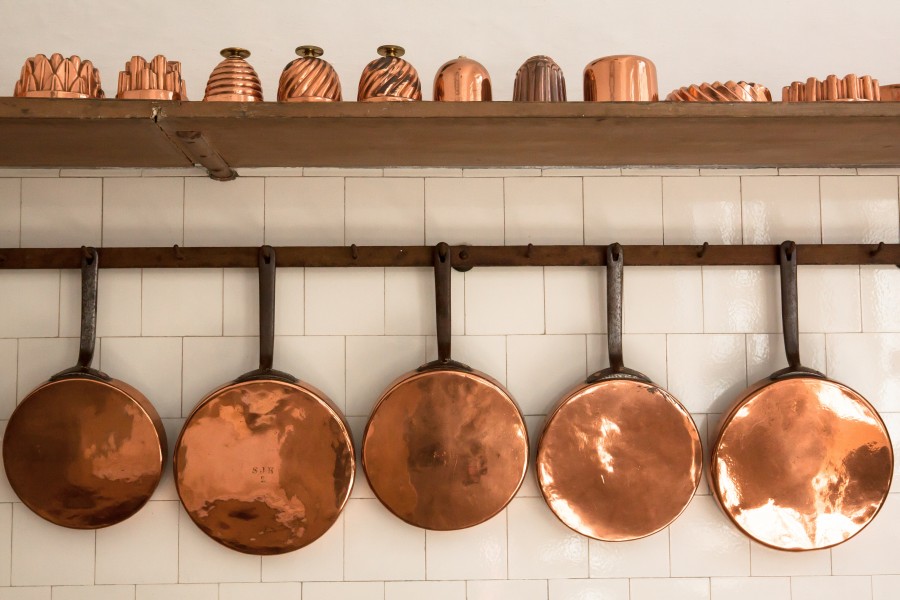 pot, pots, pans, pans, kitchen utensil, utensils, interior, copper, metal,