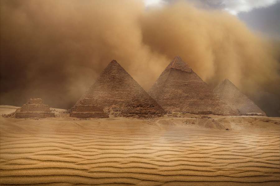 bad weather, sandstorm, pyramid, egypt, pyramids, bad weather,
