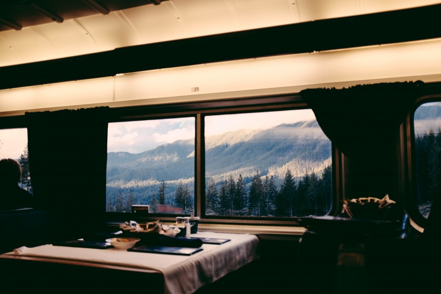 restaurant, window, landscape, mountain, concept, table, interior, 