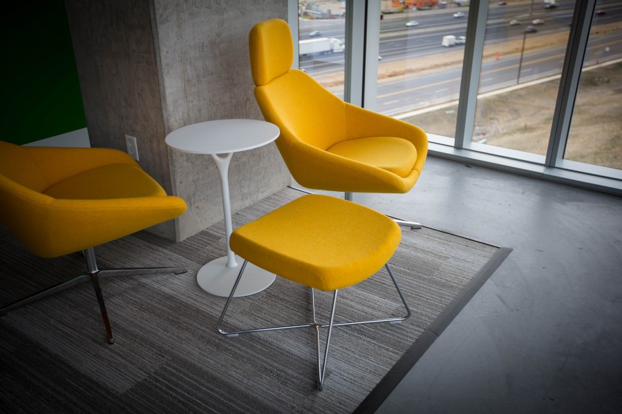 interior, couch, living, apartment, yellow, chair, comfort, modern, decoration,