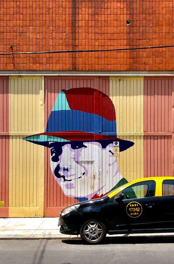 cityscape, city, buenos aires, tango, argentina, carlos gardel, day, taxi, car, transport, mural, graffiti, wall, colorfull, abasto, latin america, 
