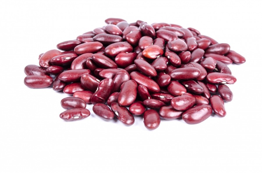 beans, white, red, red background, vegetable, many,