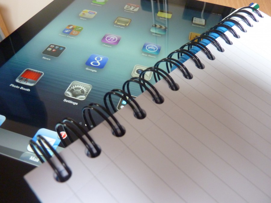 ipad, notebook, touch, leaf, paper, white, technology, computers,