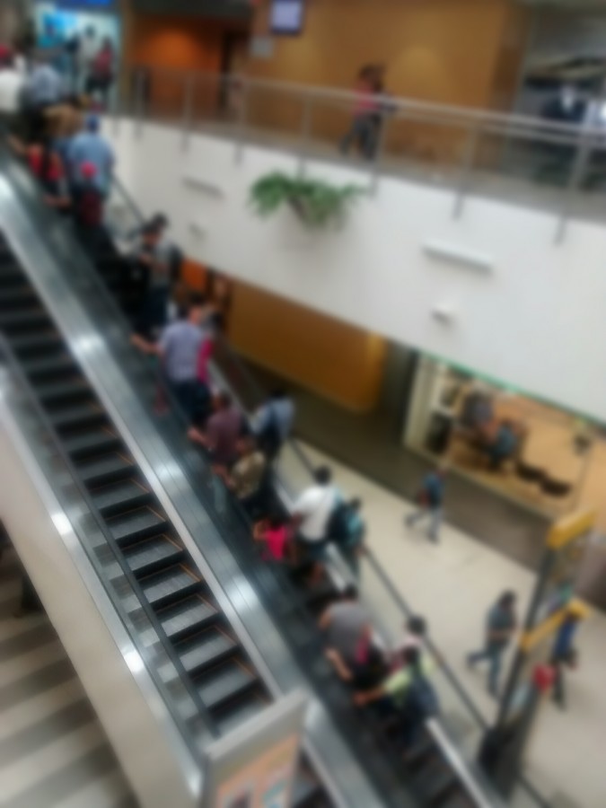 shopping, mall, escalator, interior, people,