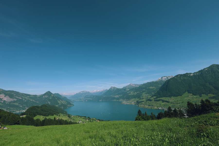 grass ,green ,lake ,landscape ,mountain ,mountains ,nature ,Swiss ,Switzerland