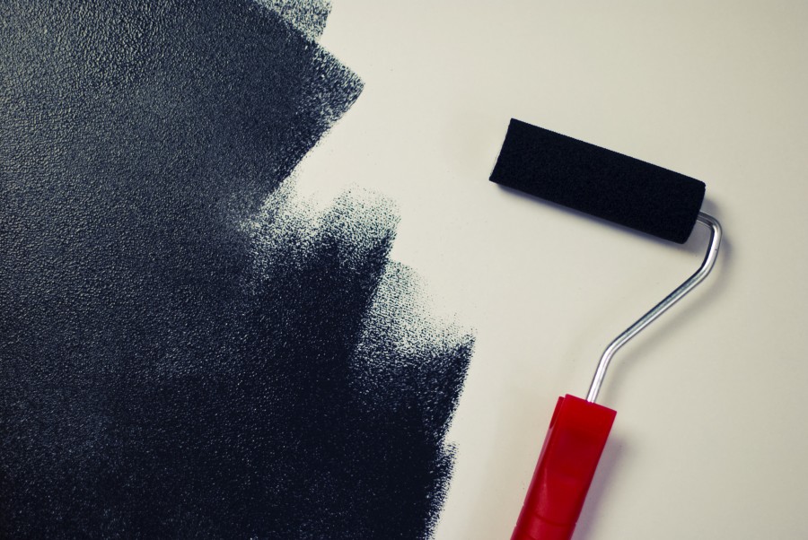 painting, paint roller, black, 