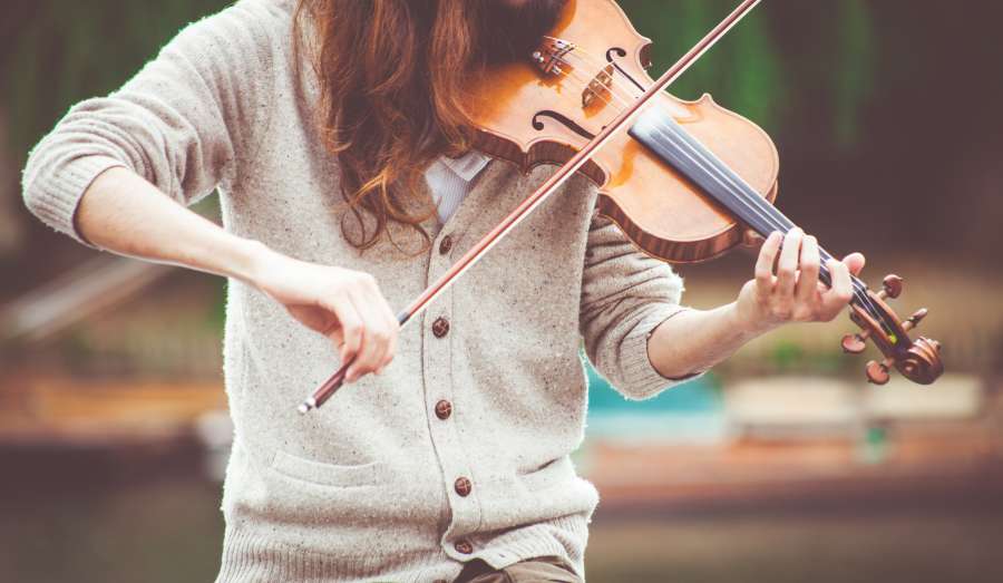 one person, people, woman, playing, violin, instrument, music, art,