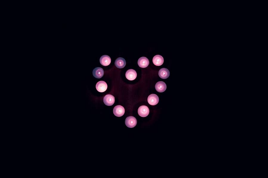 Candlelight, Valentines Day, Candle, Heart, Tea Light, Holiday, Pink, Mood, Romantic, Dark, Glow, Valentine