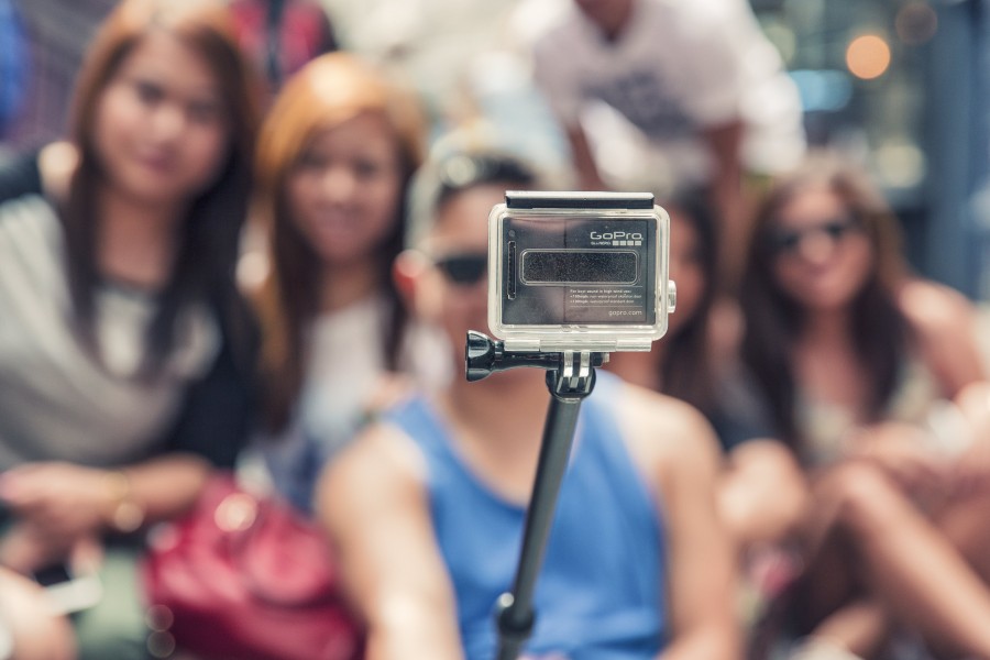 selfie, gopro, camera, group, photo, stick, group of people,
