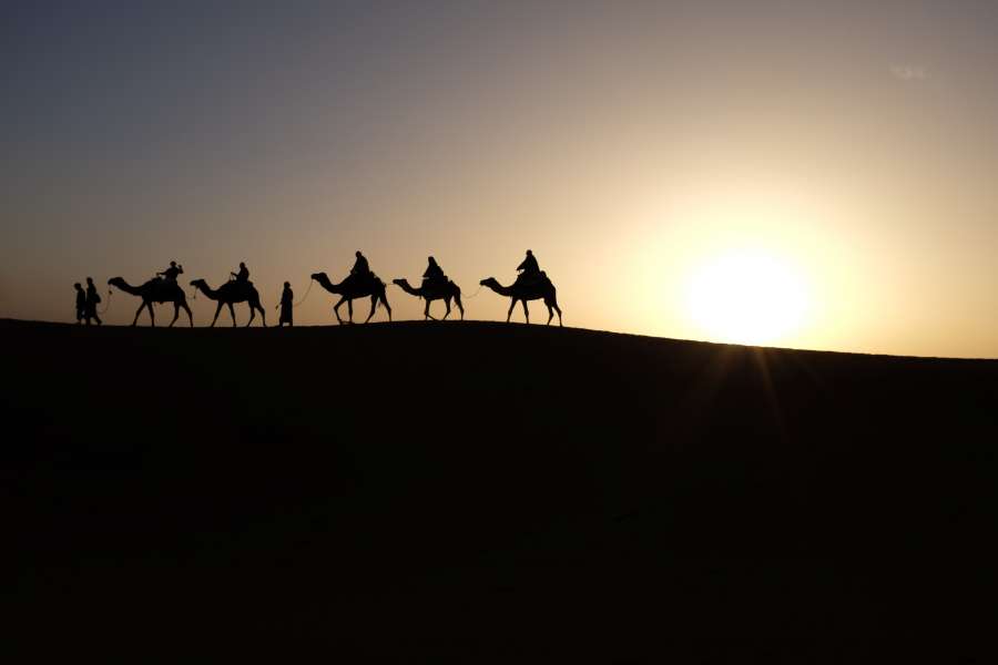 wise men, desert, sunset, night, dusk, people, group, hot, men, walking, adventure, 