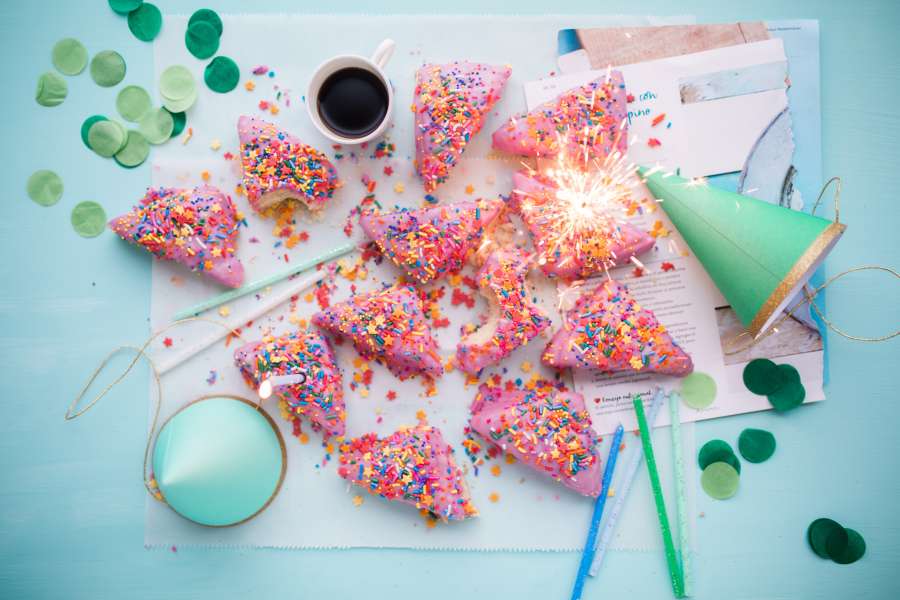 cake, celebration, birthday, celebration, food, sweet, coffee, cup, nobody,