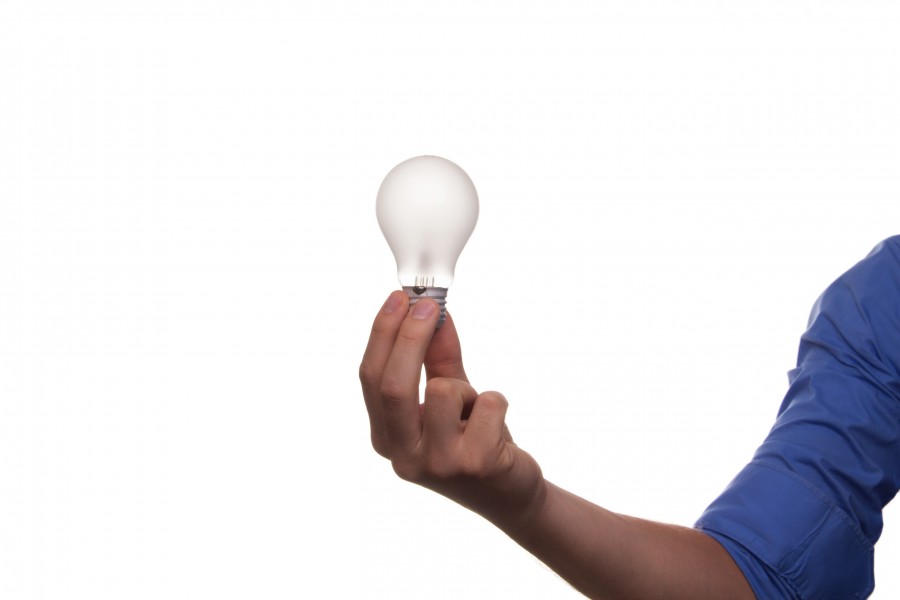 hand lamp, lamp, idea, concept, man, white background, creative, creativity,