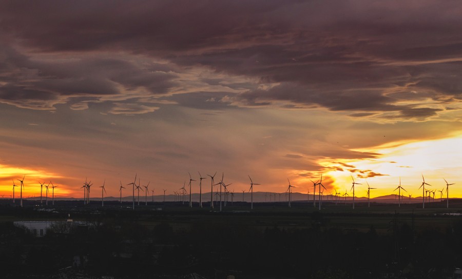 wind turbine, field, electricity, sunset, energy, renewable, concept, wind,