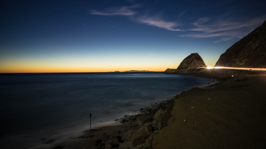 beach, coast, landscape, sunset, path, road, light, dark, nobody,