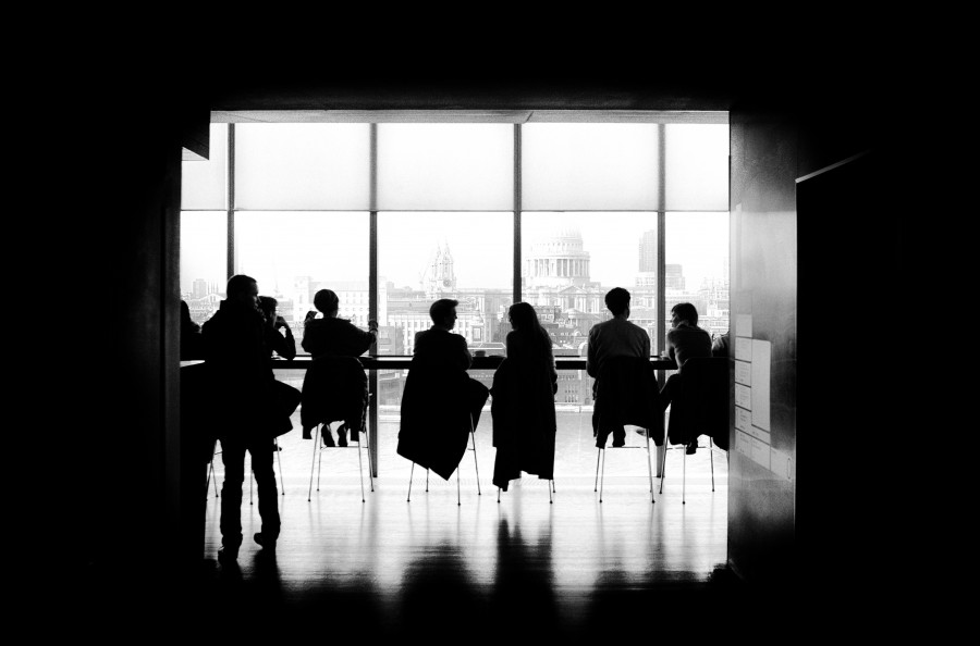 bar, interior, people, black and white, lunch, london, window, relax, urban, day, restaurant