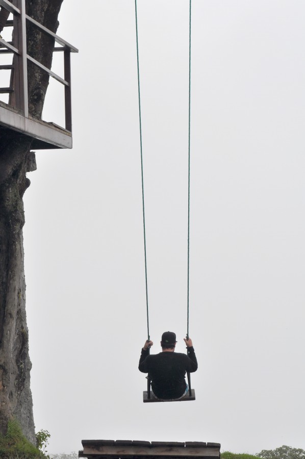 swing, hammock, the tree house , one person, people , adventure , outdoor , Ecuador , holy water baths , fun , man, america , latin , latina,