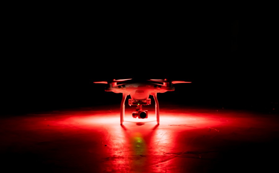 aircraft, background, red, bright, camera, city, copter, drone, flight, fly, male, photography, propeller, technology, white, wireless