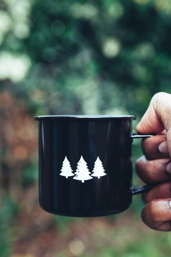 cup, coffee, christmas, tree, drawing, pine, concept, breakfast, hand,