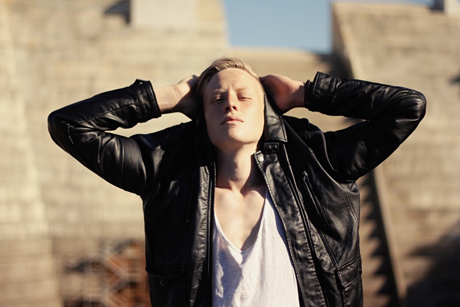 man, young, freedom, concept, youth leather jacket, gesture, fashion,