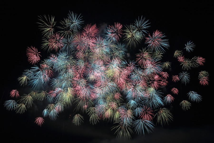 fireworks, light, lights, explosion, colorful, color, nobody, black background, celebration, party, celebration, new year, Celebration, beginning, happy year, happy new year, new year, happy 2017, 2017