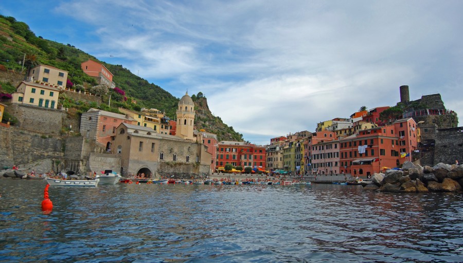 Dalla boat Vernazza, Italy, Vernazza, Europe, Town, Village, Coast, Day, Landscape,