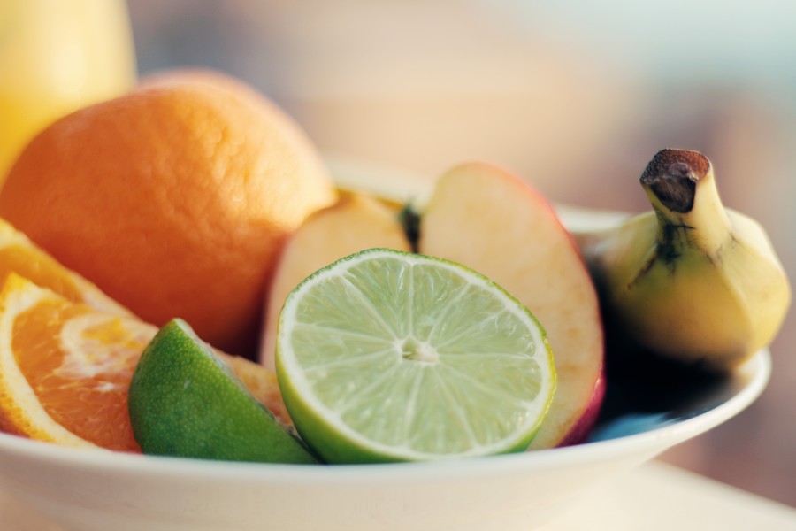 fruit, fruits, banana, lime, lemon, apple, healthy, breakfast, food, citrus, close-up, group,