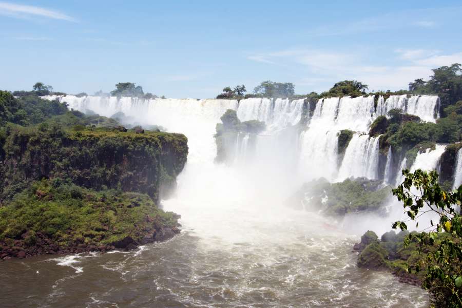 Puerto Iguazu, Argentina, Misiones, Province, Day, Summer, Iguazu Falls, Iguazu, National Park, Landmark, Famous Place, Travel Destinations, Rain Forest, Rainforest, Nature, Idyllic, mysterious, architecture, Sunlight, excursion, power, wonder, unesco, waterfall, majestic, scenery, fall, river, splash, wild, tropical, attraction, viewpoint, landscape, 