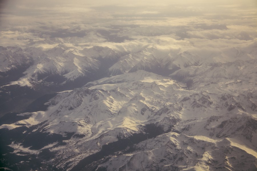 mountain, mountains, aerial view, view from above, europe, snow, snowy landscape, Pyrenees, Pyrenees, flying, 