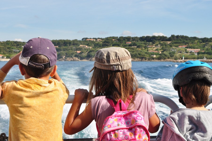 Three child, children, childhood, childhood, holidays, fun, adventure, surprise, sailing, boat, people, excursion, 5 years, 
