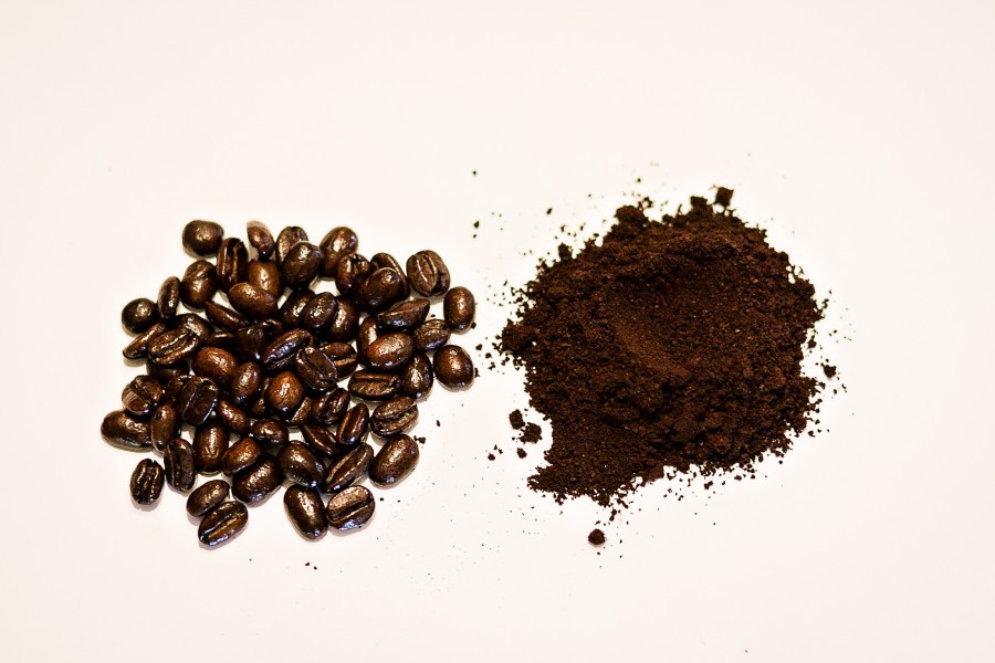 coffee, powder, grain, coffee beans, beans, white background, taste,