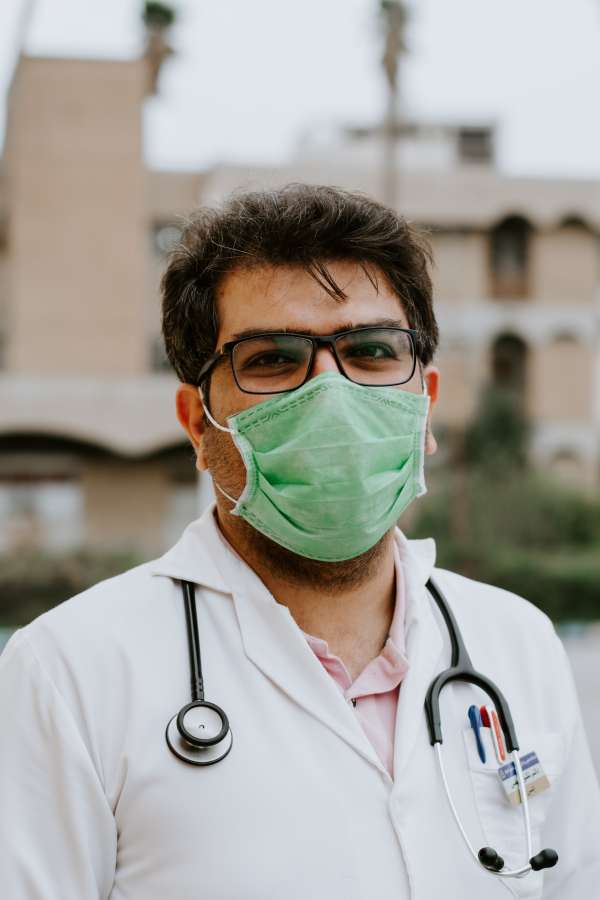 doctor, medical, medicine, hospital, health, healthcare, stethoscope, care, people, male, professional, person, clinic, uniform, young, virus, viral, pandemic, corona, covid-19, chinstrap

