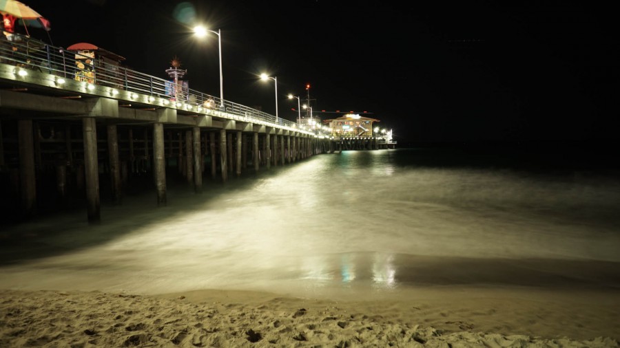 coast, dock, lighting, lamp, lights, nobody, dark, night,
