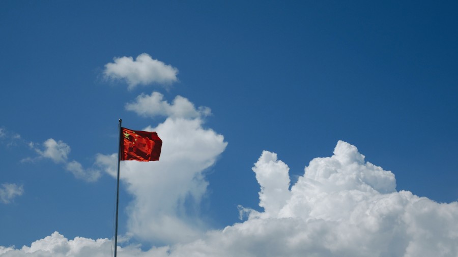 china, flag, blue sky, symbol, nobody, asia, asian,