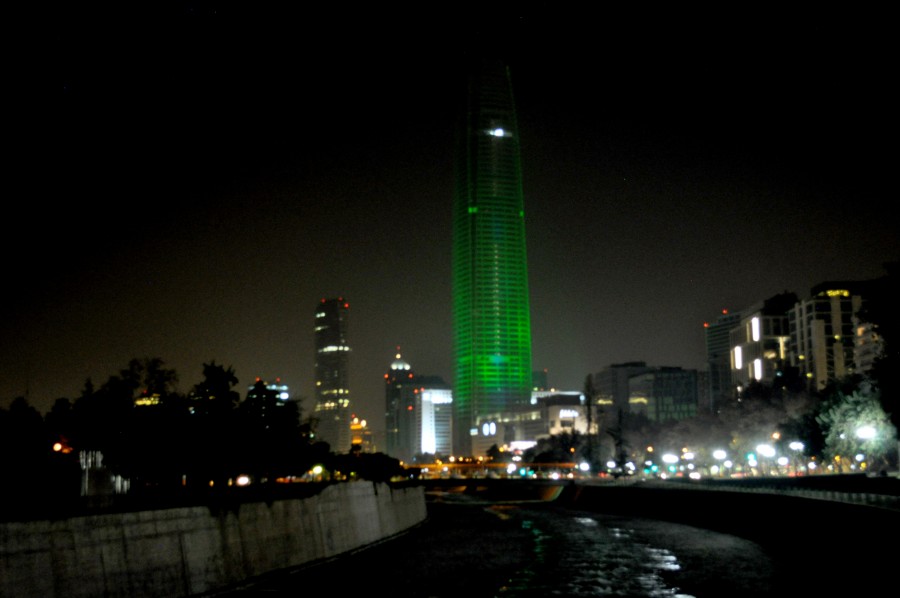 santiago, chile, santiago, building, coastal, city, urban, reflection, day, landscape, night, green, mapocho, river, architecture,