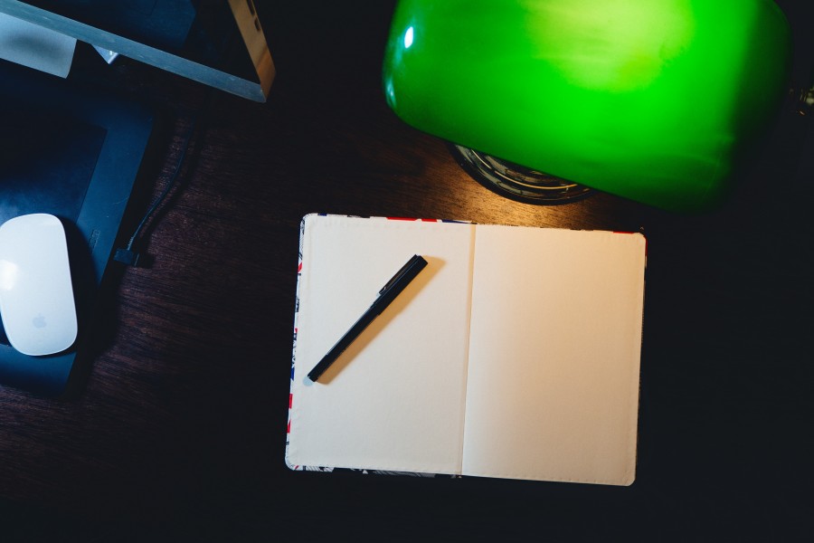 desk, letter, notebook, blank, empty, pencil, book, newspaper, personal, annotate,